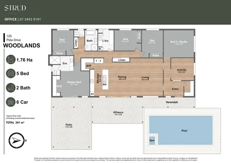 Floorplan of Homely house listing, 125 Peta Drive, Woodlands QLD 4343