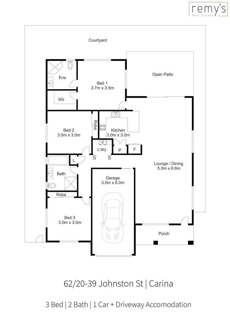 Floorplan of Homely townhouse listing, 62/20-39 Johnston Street, Carina QLD 4152