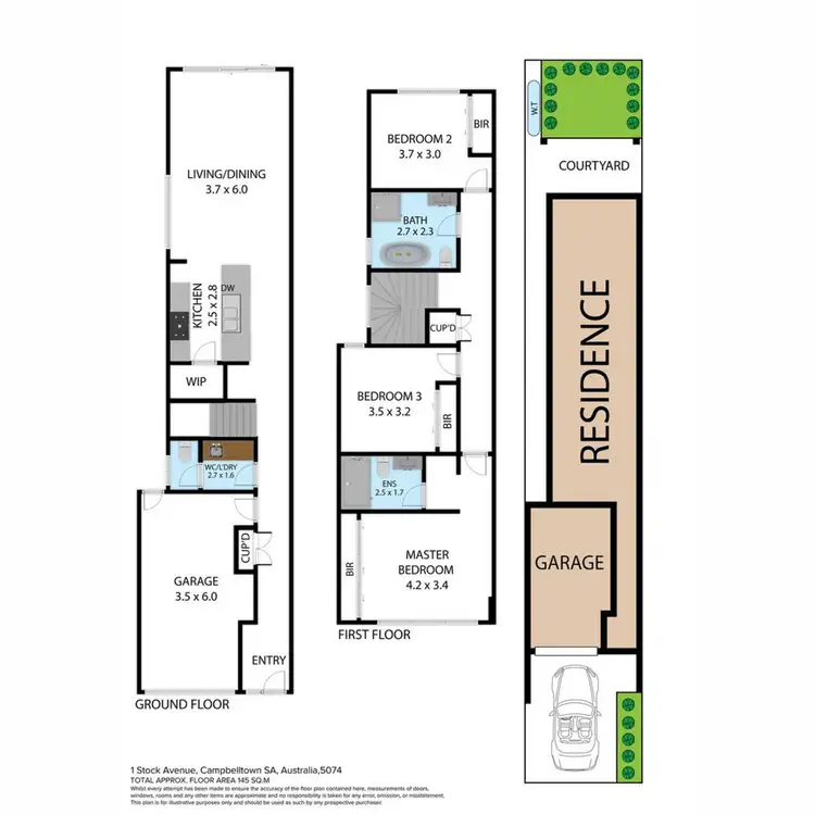 Floorplan of Homely townhouse listing, 3/1 Stock Avenue, Campbelltown SA 5074