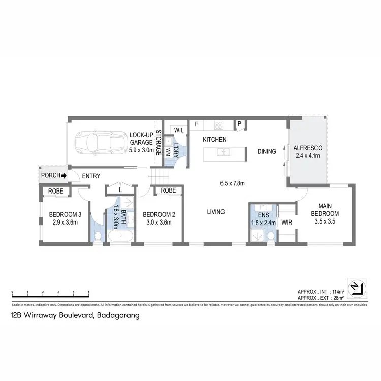 Floorplan of Homely semi-detached listing, 12b Wirraway Boulevarde, Badagarang NSW 2540