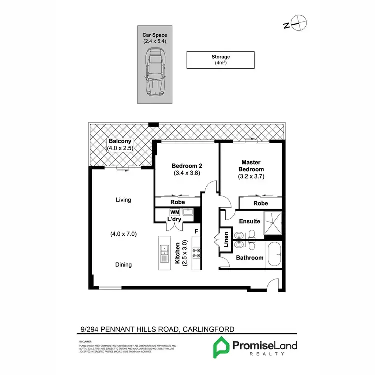 Floorplan of Homely apartment listing, 9/294-302 Pennant Hills Road, Carlingford NSW 2118