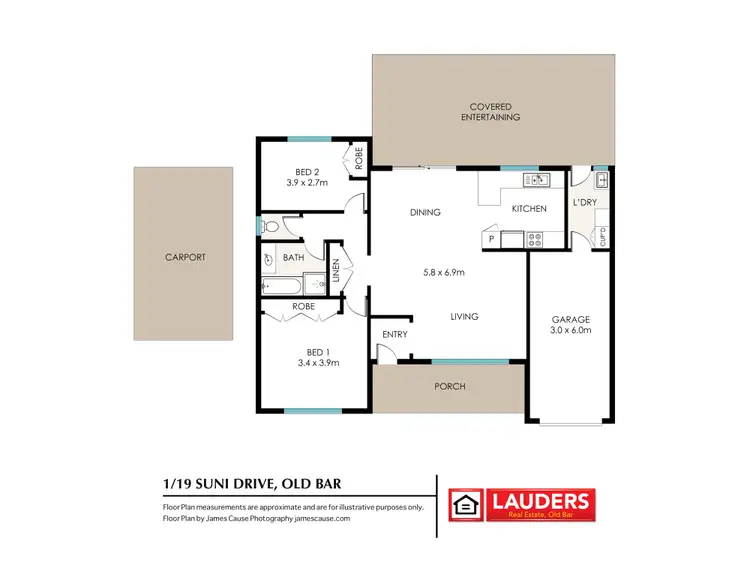 Floorplan of Homely unit listing, 1/19 Suni Drive, Old Bar NSW 2430