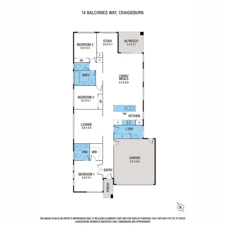Floorplan of Homely house listing, 14 Balconies Way, Craigieburn VIC 3064