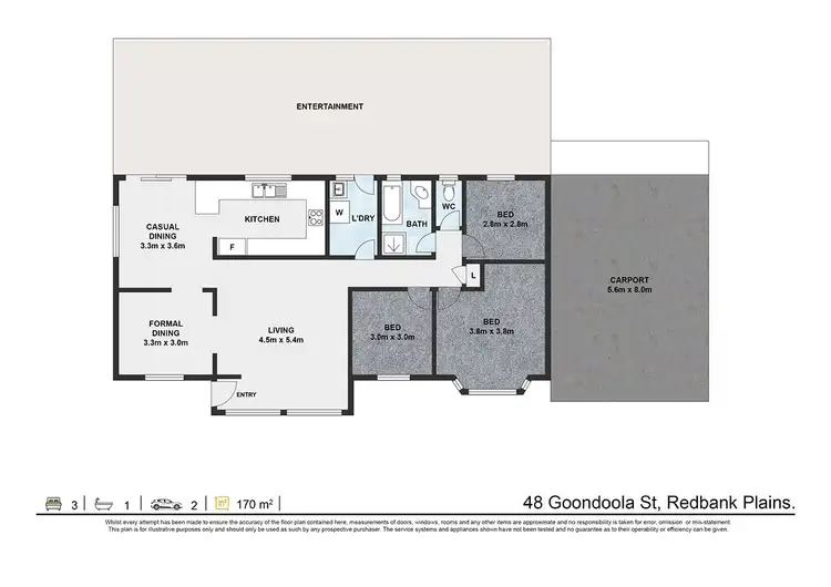 Floorplan of Homely house listing, 48 Goondoola Street, Redbank Plains QLD 4301