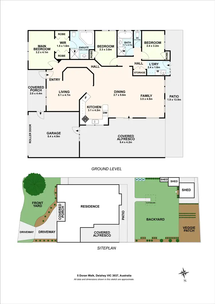 Floorplan of Homely house listing, 5 Doran Walk, Delahey VIC 3037