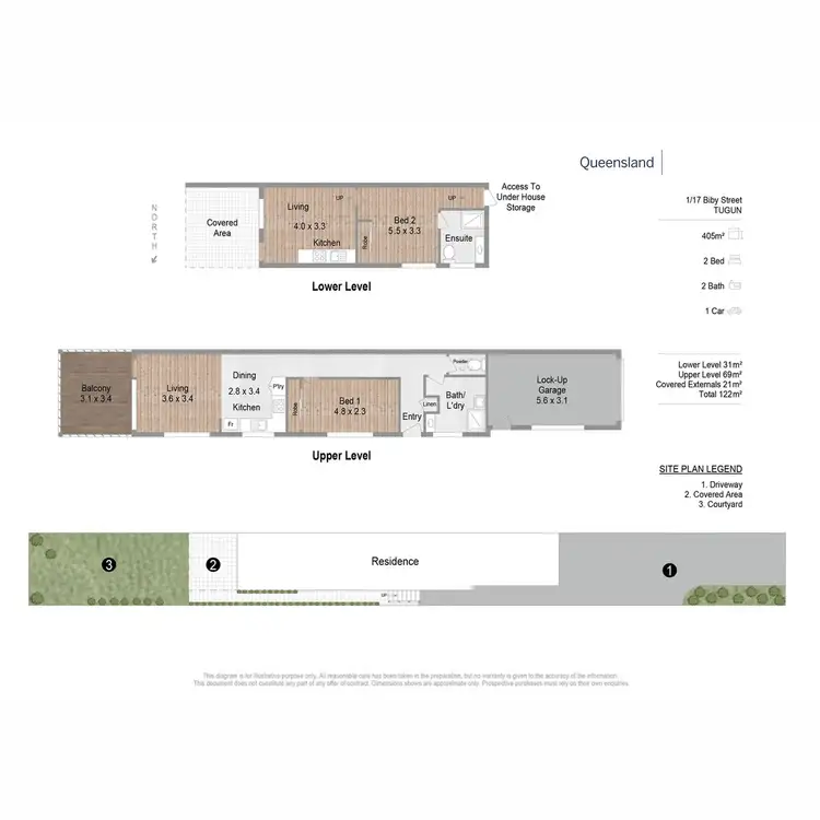 Floorplan of Homely semi-detached listing, 1a/17 Biby Street, Tugun QLD 4224