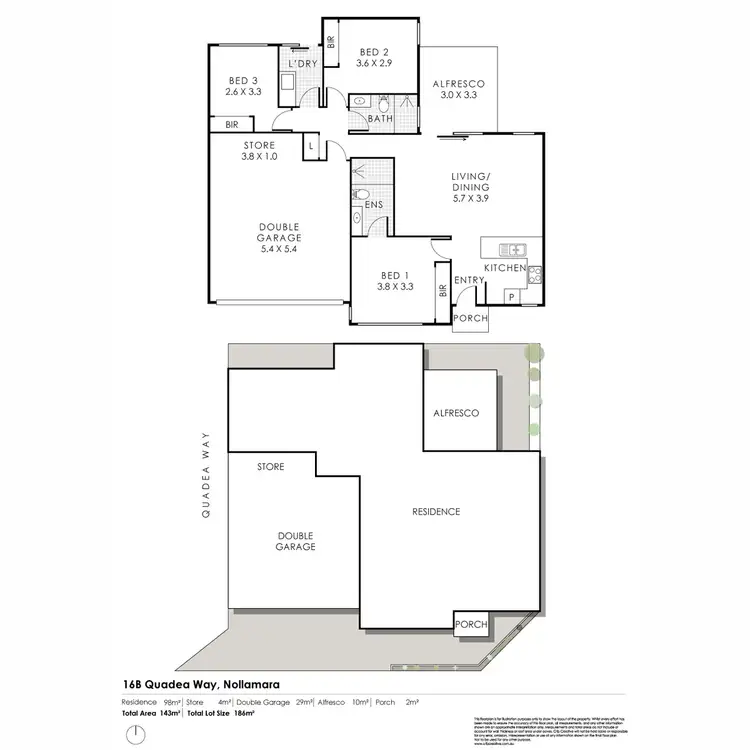 Floorplan of Homely house listing, 16B Quadea Way, Nollamara WA 6061