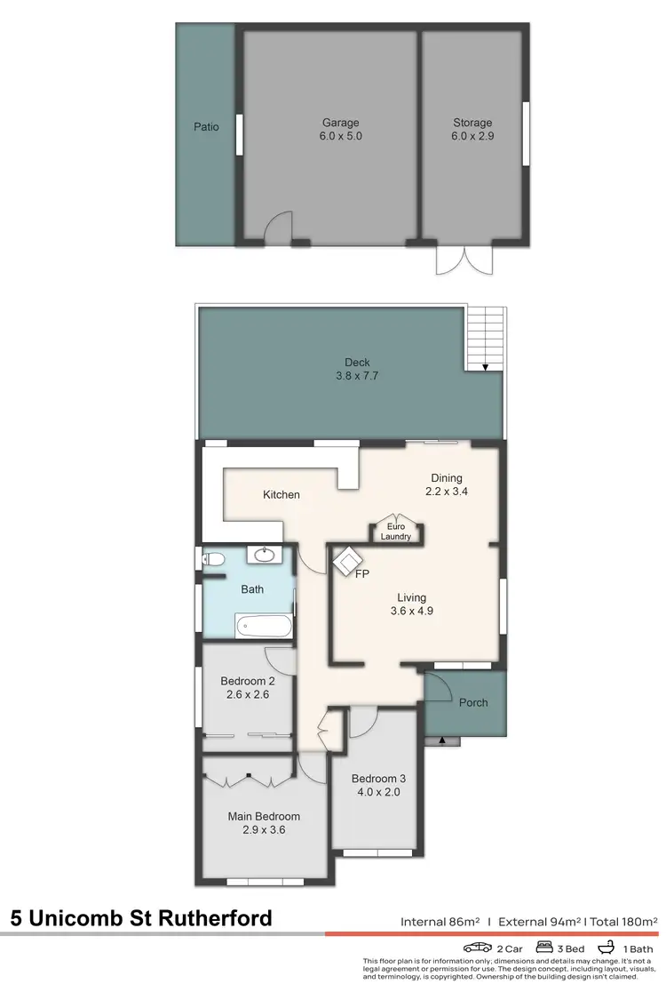 Floorplan of Homely house listing, 5 Unicomb Close, Rutherford NSW 2320