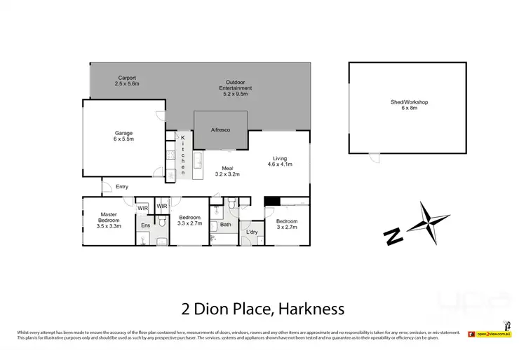 Floorplan of Homely house listing, 2 Dion Place, Harkness VIC 3337