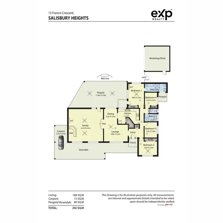 Floorplan of Homely house listing, 13 Francis Crescent, Salisbury Heights SA 5109