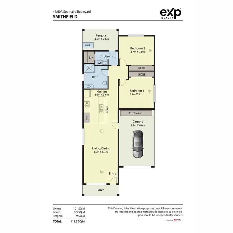 Floorplan of Homely house listing, 46/60A Strathaird Boulevard, Smithfield SA 5114