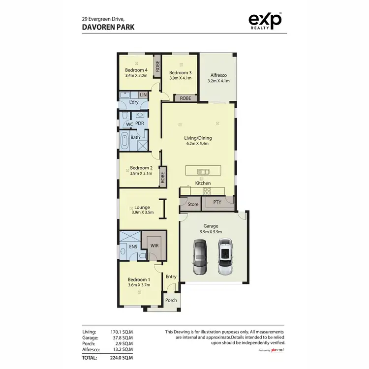 Floorplan of Homely house listing, 29 Evergreen Drive, Davoren Park SA 5113