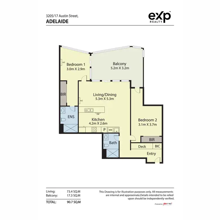 Floorplan of Homely apartment listing, 3205/17 Austin Street, Adelaide SA 5000