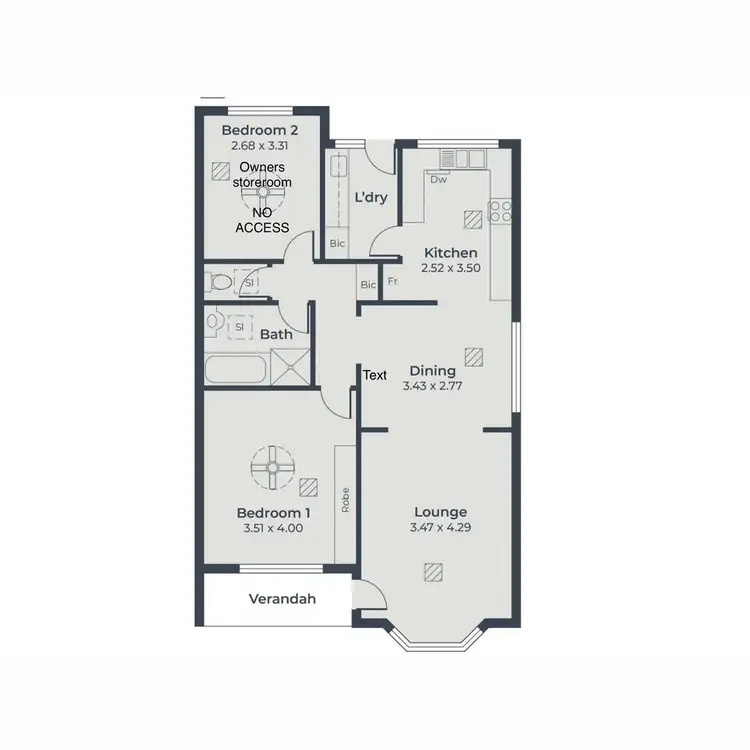Floorplan of Homely semi-detached listing, 6/82 Second Avenue, Klemzig SA 5087