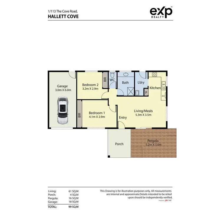 Floorplan of Homely villa listing, 1/113 The Cove Road, Hallett Cove SA 5158