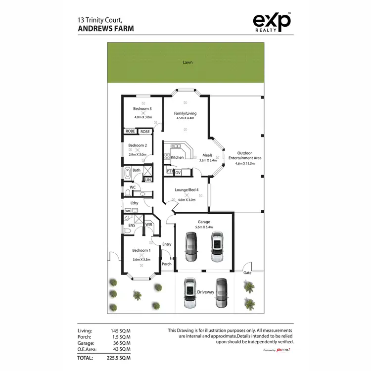 Floorplan of Homely house listing, 13 Trinity Court, Andrews Farm SA 5114