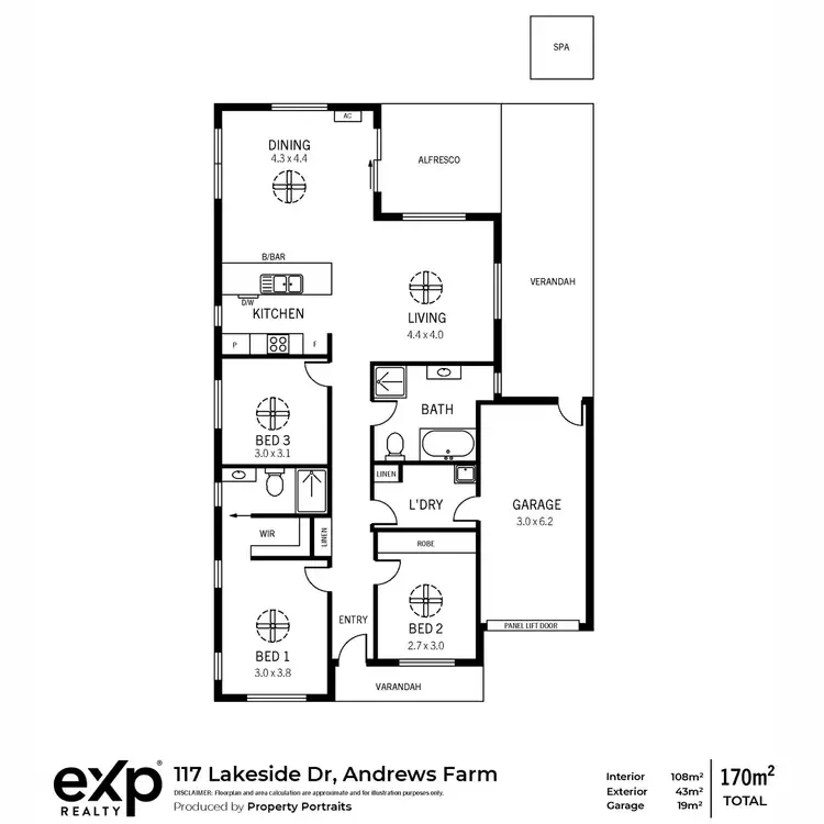 Floorplan of Homely house listing, 117 Lakeside Drive, Andrews Farm SA 5114