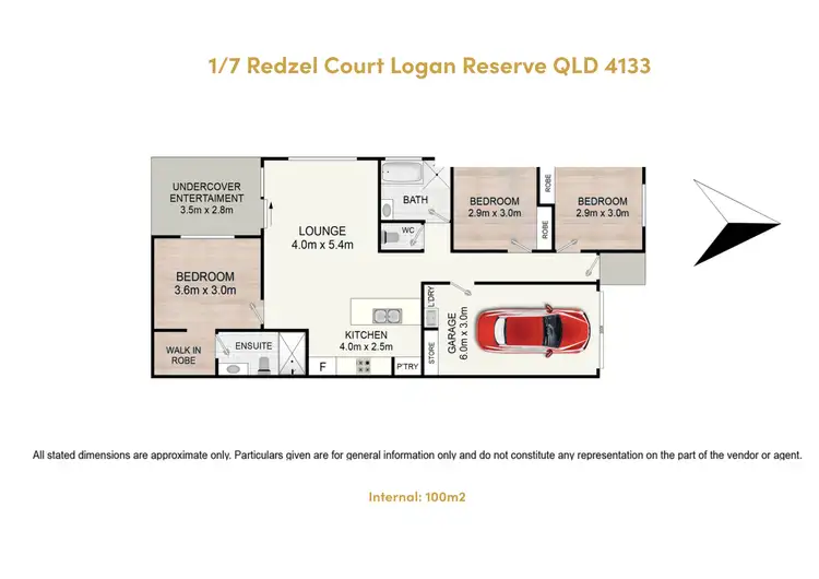 Floorplan of Homely semi-detached listing, 7 Redzel Court, Logan Reserve QLD 4133