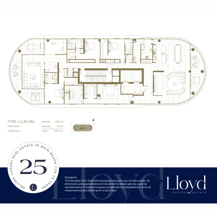 Floorplan of Homely apartment listing, 2701/3550 Main Beach Parade, Main Beach QLD 4217