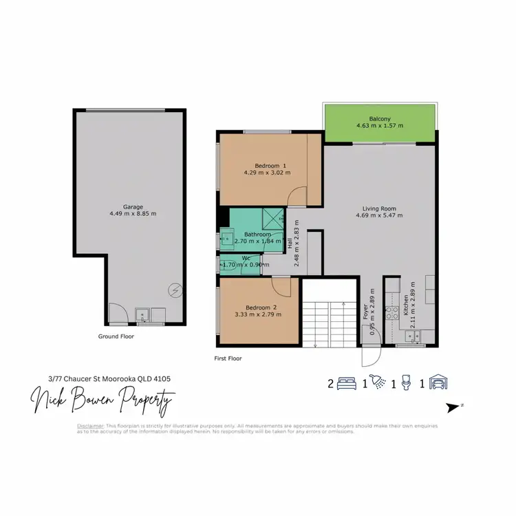 Floorplan of Homely unit listing, 3/77 Chaucer Street, Moorooka QLD 4105