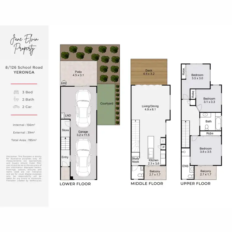 Floorplan of Homely townhouse listing, 8/126 School Road, Yeronga QLD 4104