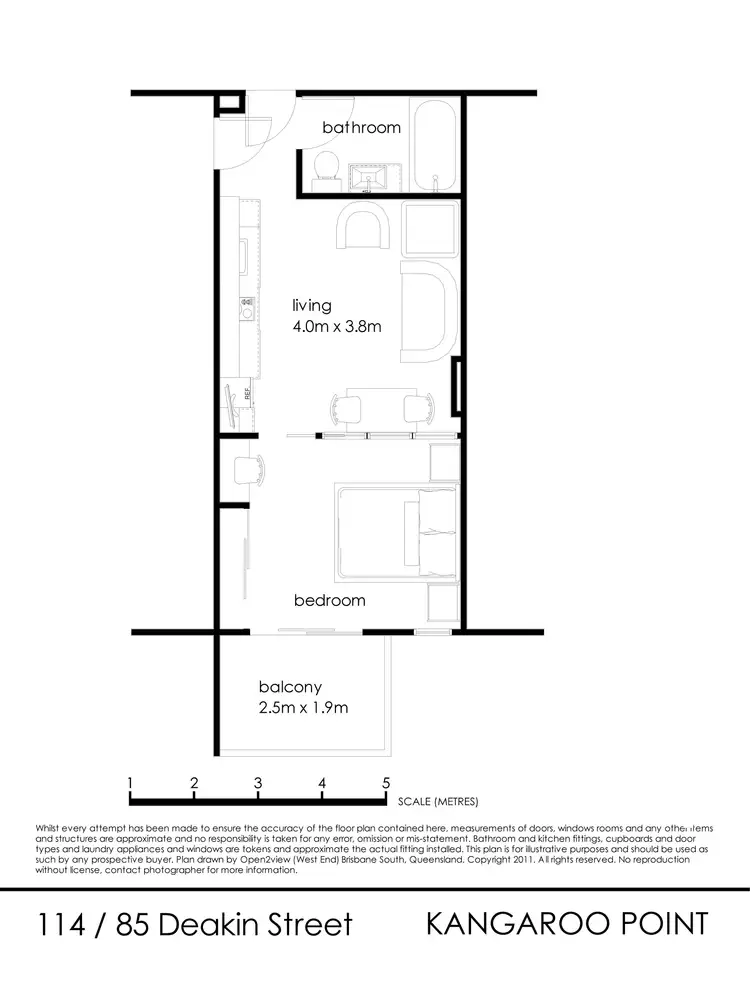 Floorplan of Homely apartment listing, 114/85 Deakin Street, Kangaroo Point QLD 4169
