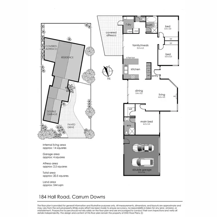 Floorplan of Homely house listing, 184 Hall Road, Carrum Downs VIC 3201