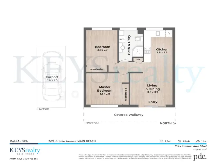 Floorplan of Homely apartment listing, 2/26 Cronin Avenue, Main Beach QLD 4217
