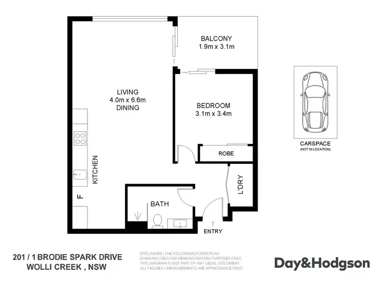 Floorplan of Homely apartment listing, 201/1 Brodie Spark Drive, Wolli Creek NSW 2205