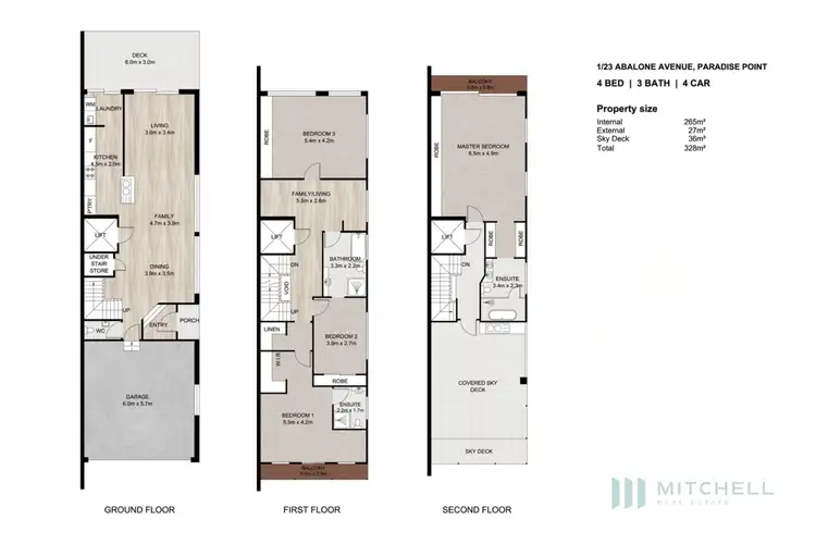 Floorplan of Homely semi-detached listing, 1/23 Abalone Avenue, Paradise Point QLD 4216