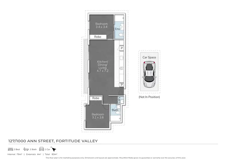 Floorplan of Homely apartment listing, 127/1000 Ann Street, Fortitude Valley QLD 4006