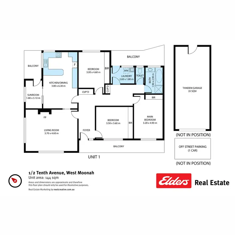 Floorplan of Homely unit listing, 1/2 Tenth Avenue, West Moonah TAS 7009