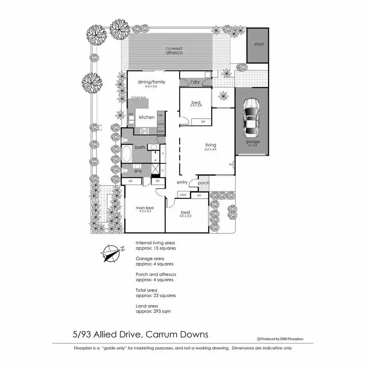 Floorplan of Homely unit listing, 5/93 Allied Drive, Carrum Downs VIC 3201