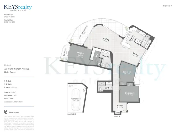Floorplan of Homely apartment listing, 7/3 Cunningham Avenue, Main Beach QLD 4217