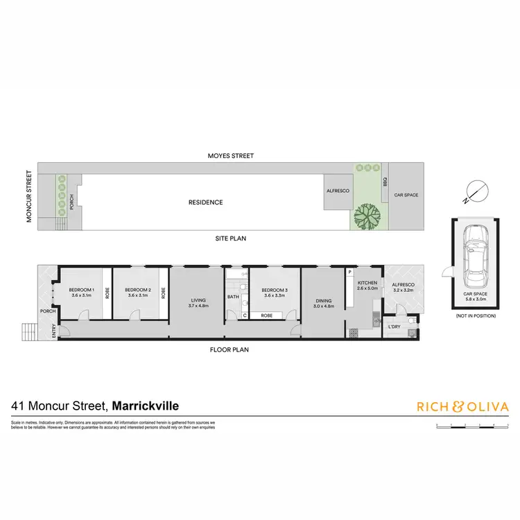 Floorplan of Homely semi-detached listing, 41 Moncur Street, Marrickville NSW 2204