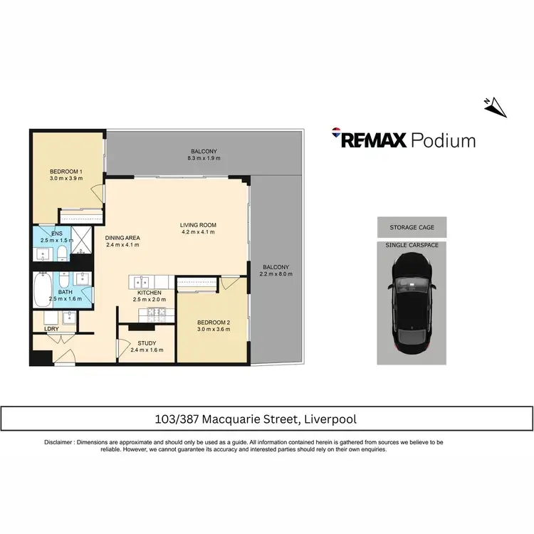 Floorplan of Homely apartment listing, 103/387 Macquarie Street, Liverpool NSW 2170