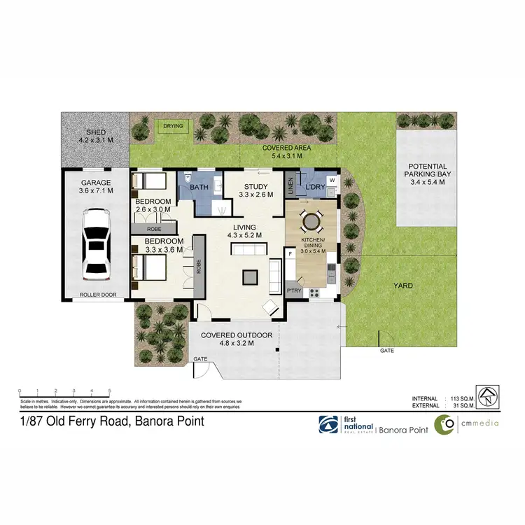Floorplan of Homely semi-detached listing, 1/87 Old Ferry Road, Banora Point NSW 2486