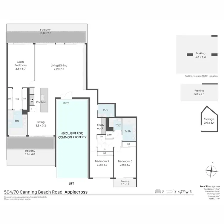 Floorplan of Homely apartment listing, N504/70 Canning Beach Road, Applecross WA 6153