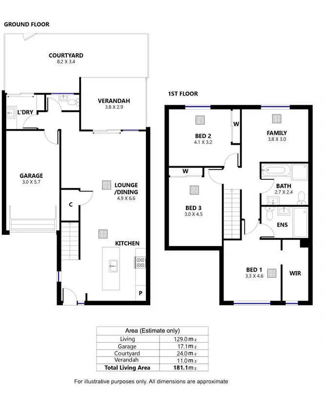 Floorplan of Homely townhouse listing, 2/22 McMahon Place, Seaton SA 5023