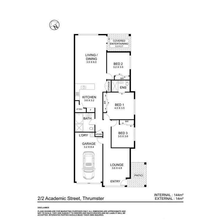 Floorplan of Homely villa listing, 2/2 Academic Street, Thrumster NSW 2444