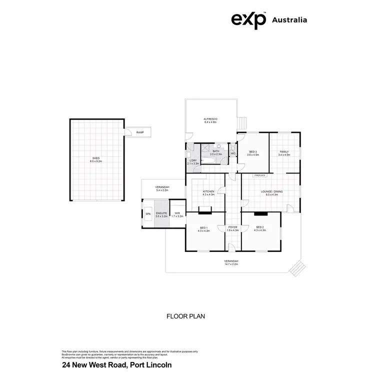 Floorplan of Homely house listing, 24 New West Road, Port Lincoln SA 5606