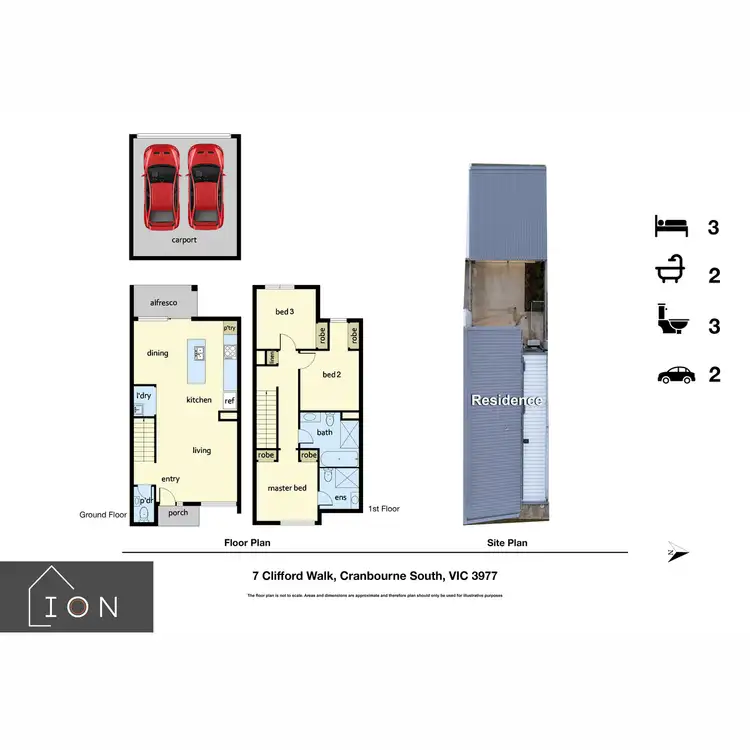 Floorplan of Homely house listing, 7 Clifford Walk, Cranbourne South VIC 3977