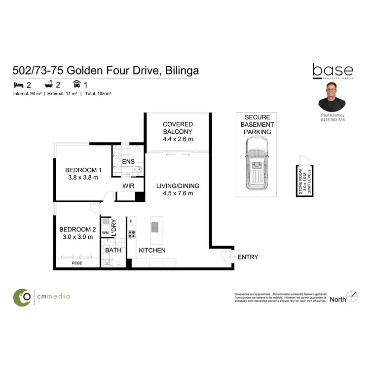Floorplan of Homely apartment listing, 502/73-75 Golden Four Drive, Bilinga QLD 4225