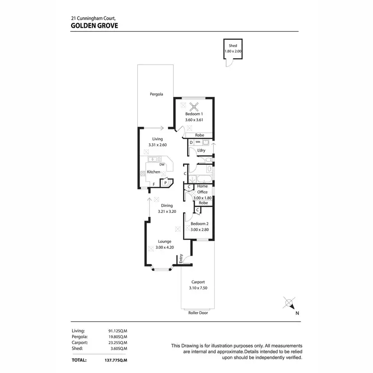 Floorplan of Homely villa listing, 21 Cunningham Court, Golden Grove SA 5125