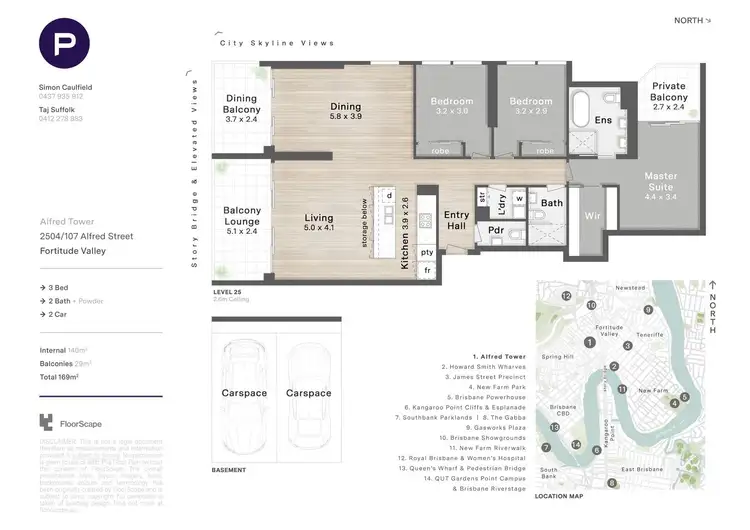 Floorplan of Homely unit listing, 2504/107 Alfred Street, Fortitude Valley QLD 4006