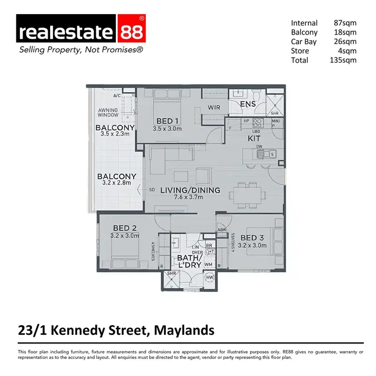 Floorplan of Homely apartment listing, 23/1 Kennedy Street, Maylands WA 6051