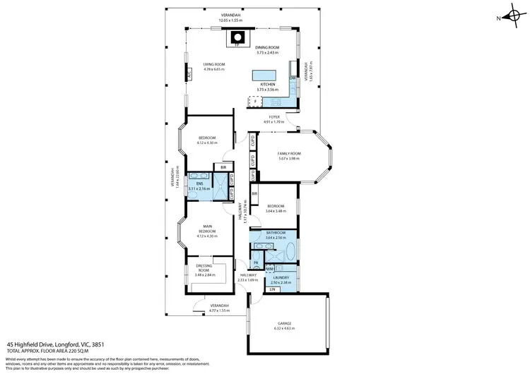 Floorplan of Homely house listing, 45 Highfield Drive, Longford VIC 3851