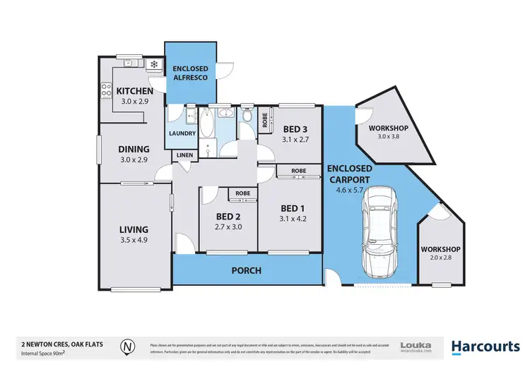 Floorplan of Homely house listing, 2 Newton Crescent, Oak Flats NSW 2529