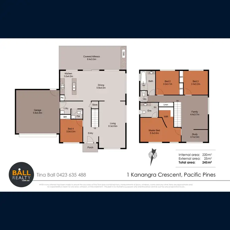 Floorplan of Homely house listing, 1 Kanangra Crescent, Pacific Pines QLD 4211