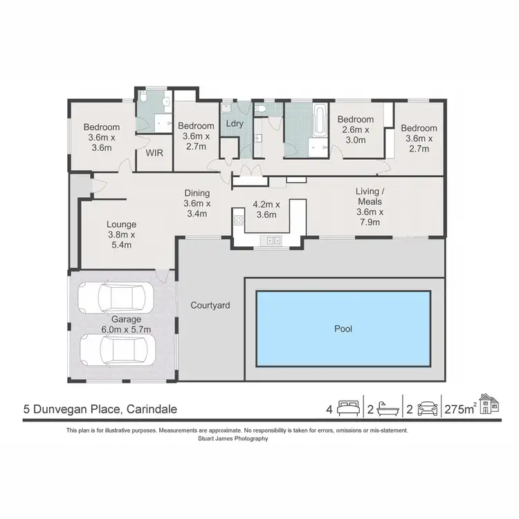 Floorplan of Homely house listing, 5 Dunvegan Place, Carindale QLD 4152